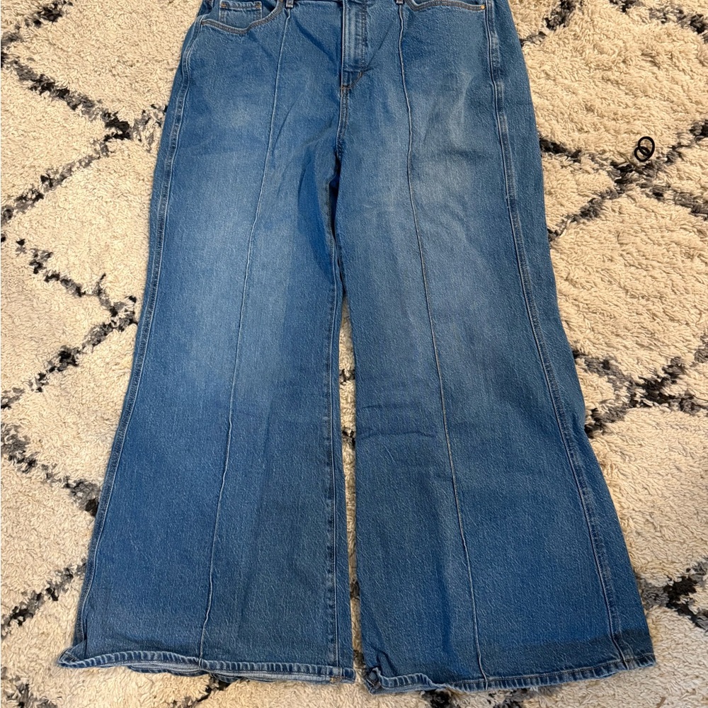 LOFT Blue Flare Wide Leg Jeans